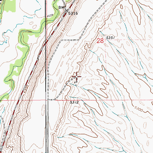 Topographic Map of 04N09E28C___01 Well, MT