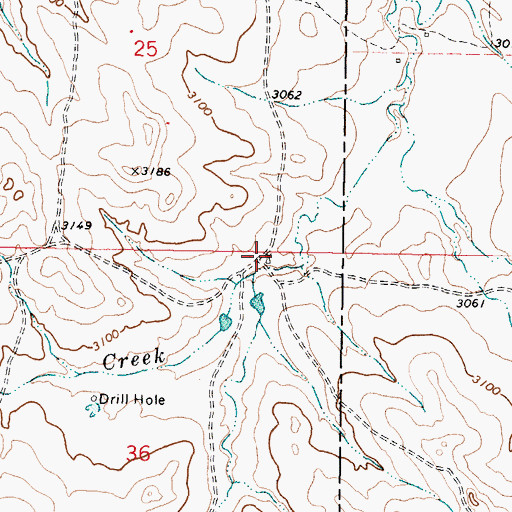 Topographic Map of 04N44E36AABA01 Well, MT