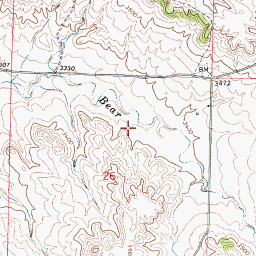 Topographic Map of 04N38E26ABDC01 Well, MT