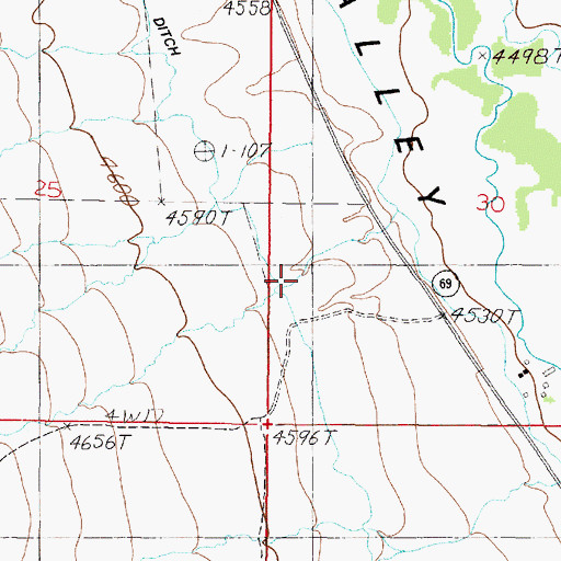 Topographic Map of 04N02W30CBCB01 Well, MT