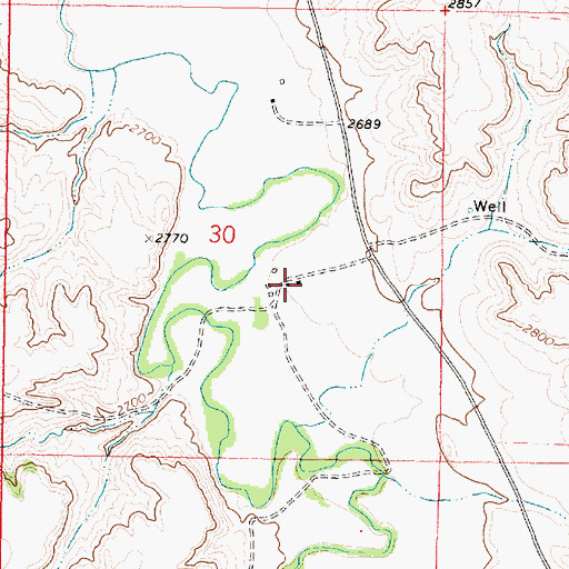 Topographic Map of 04N43E30DBAC01 Well, MT