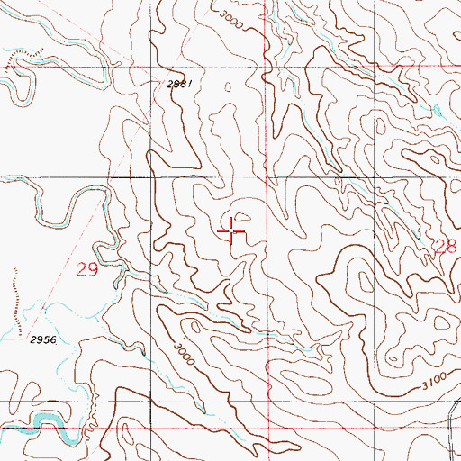 Topographic Map of 04N55E25ACD_01 Well, MT