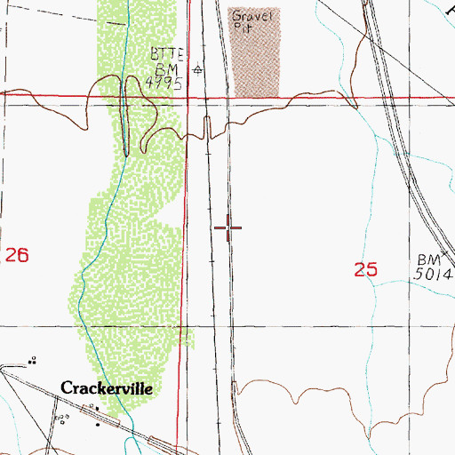 Topographic Map of 04N10W25BC__01 Well, MT