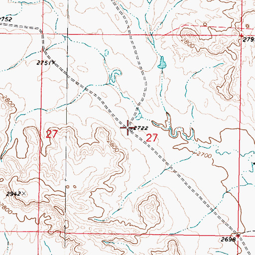 Topographic Map of 04N46E27BDDD01 Well, MT