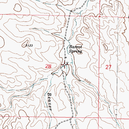 Topographic Map of 04N44E28ACDD01 Well, MT