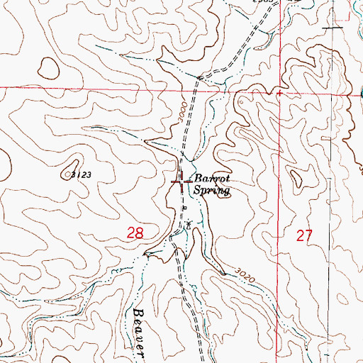 Topographic Map of 04N44E28ACAA01 Spring, MT