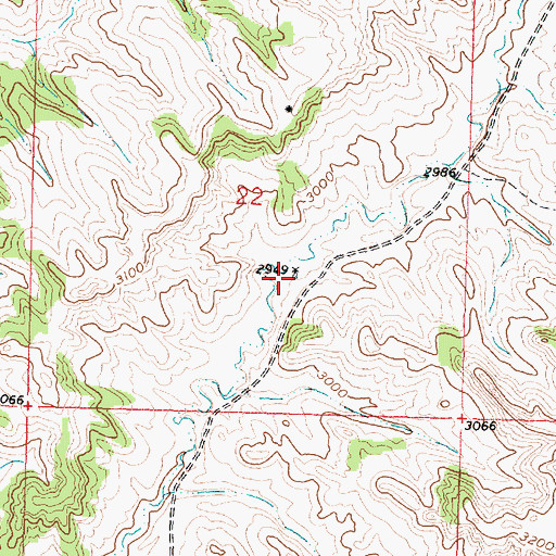 Topographic Map of 04N35E22DBCA01 Well, MT