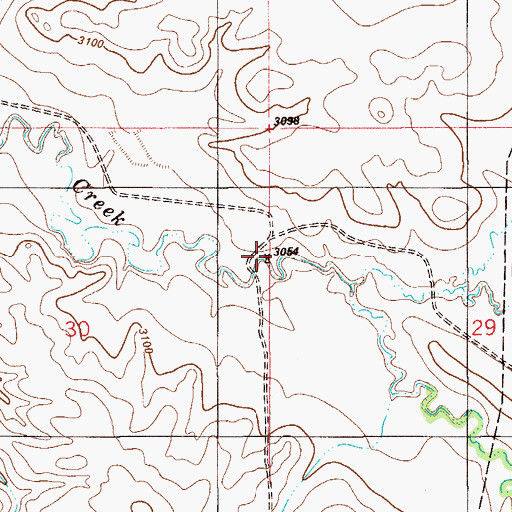 Topographic Map of 04N58E30ADAD01 Well, MT