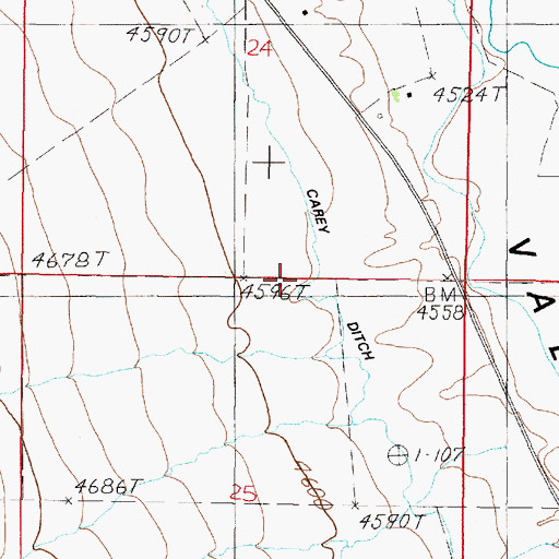 Topographic Map of 04N03W25ABAB01 Well, MT