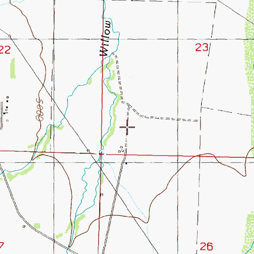 Topographic Map of 04N10W23CC__01 Well, MT
