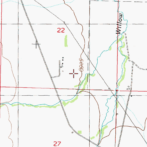Topographic Map of 04N10W22DC__01 Well, MT