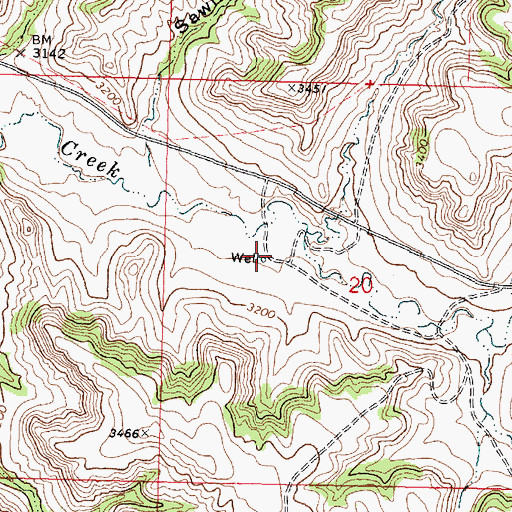 Topographic Map of 04N38E20BDCC01 Well, MT