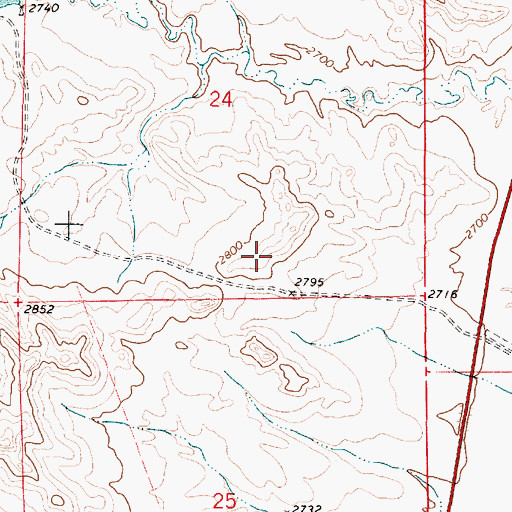 Topographic Map of 04N49E24DCDA01 Well, MT