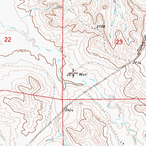 Topographic Map of 04N47E23CCAB01 Well, MT