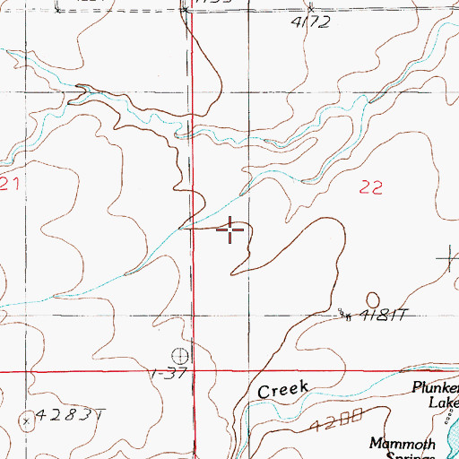 Topographic Map of 04N01E22CB__01 Well, MT
