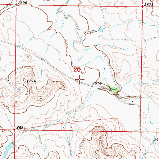 Topographic Map of 04N48E20DBBC01 Well, MT