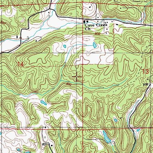 Topographic Map of Bales Mine, AR