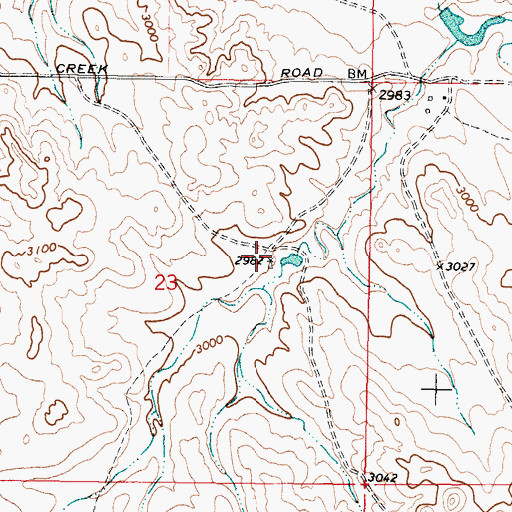 Topographic Map of 04N44E23ADCC01 Well, MT