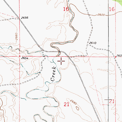 Topographic Map of 04N53E21BAA_01 Well, MT