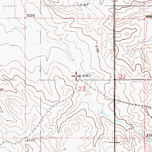 Topographic Map of 04N57E22BDDD01 Well, MT