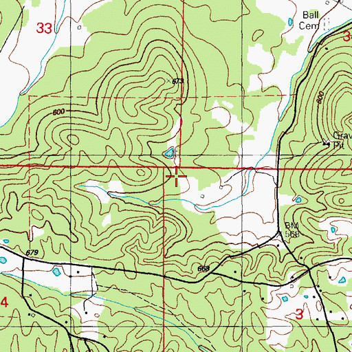 Topographic Map of Ball Mine, AR