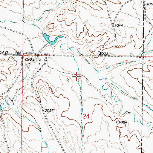 Topographic Map of 04N44E24BADA01 Well, MT