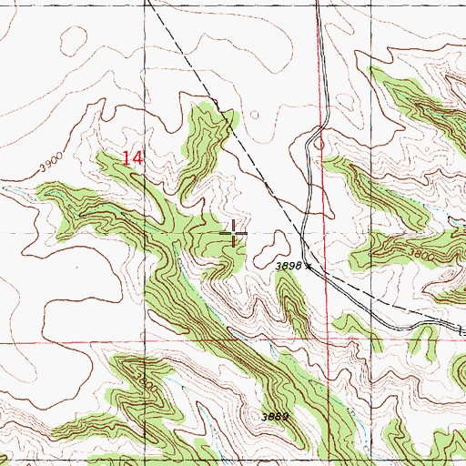 Topographic Map of 04N25E14D___01 Well, MT