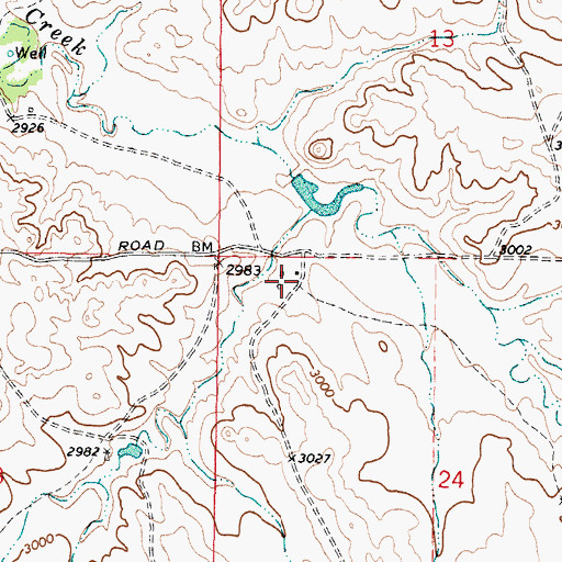Topographic Map of 04N44E24BBAB01 Well, MT