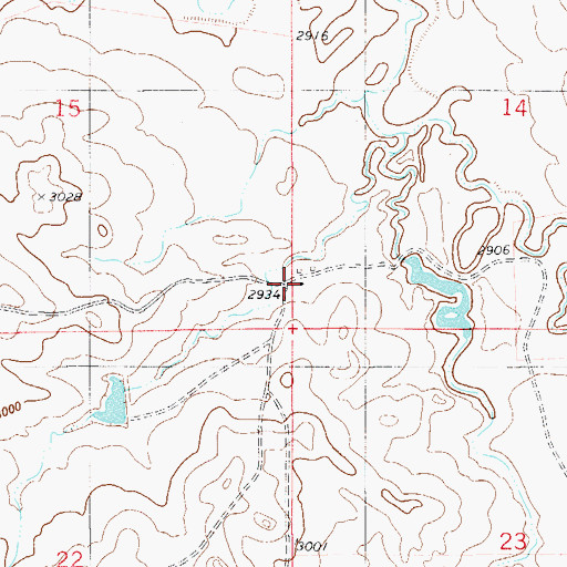 Topographic Map of 04N56E14CCCB01 Well, MT