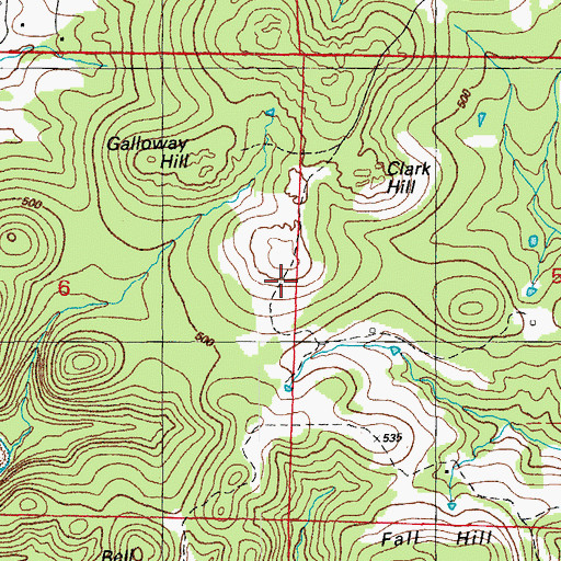 Topographic Map of Barnett Mine, AR