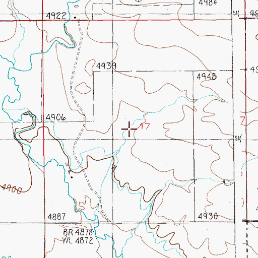 Topographic Map of 04N15E17____01 Well, MT