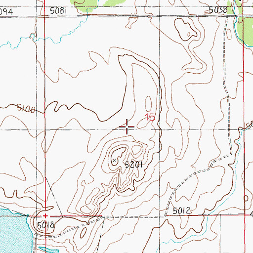 Topographic Map of 04N14E15____01 Well, MT