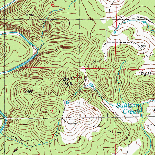 Topographic Map of Bell Hill Prospect, AR
