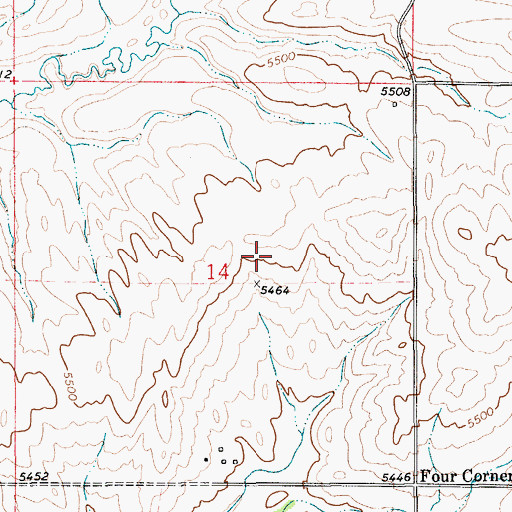 Topographic Map of 04N09E14AC__01 Well, MT