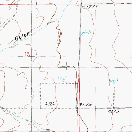 Topographic Map of 04N01E16DA__01 Well, MT