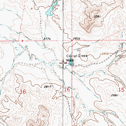 Topographic Map of 04N52E16AADD01 Well, MT