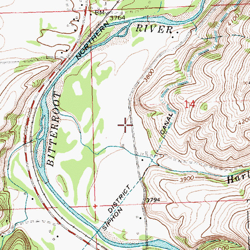 Topographic Map of 04N21W14CBAD01 Well, MT