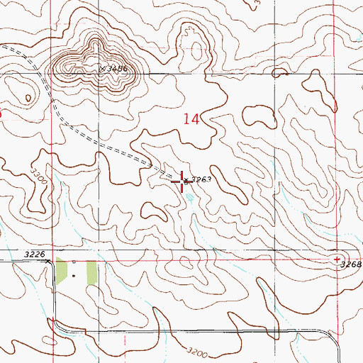 Topographic Map of 04N59E14ACCB01 Well, MT
