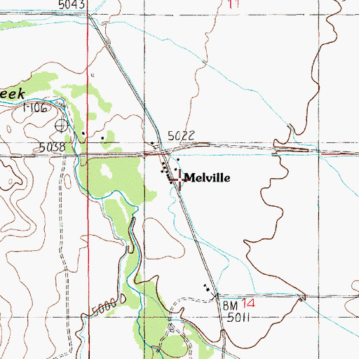 Topographic Map of 04N14E14BA__01 Well, MT