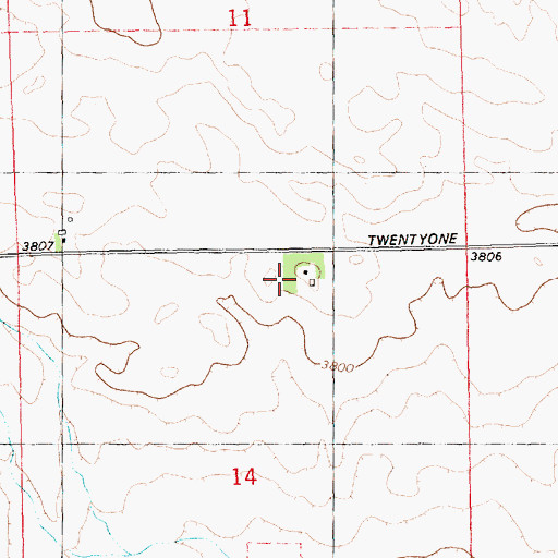 Topographic Map of 04N23E14ABBA01 Well, MT