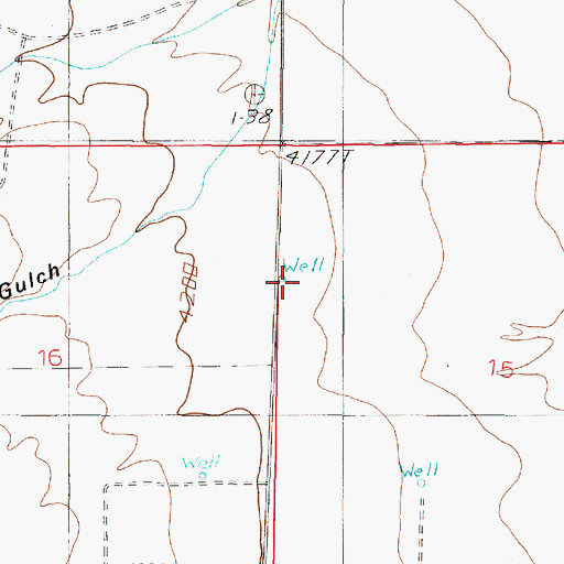 Topographic Map of 04N01E15BCBB01 Well, MT
