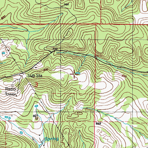 Topographic Map of Blue Ridge Mine, AR