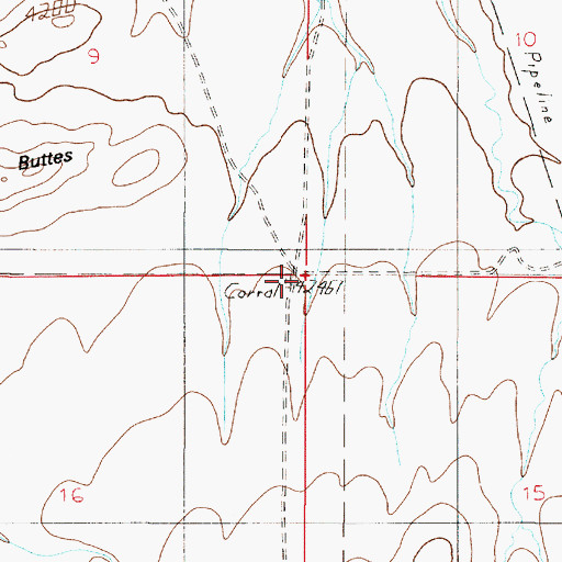 Topographic Map of 04N02E16AAA_01 Well, MT