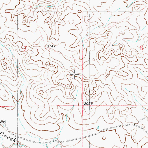 Topographic Map of 27N54E07BACD01 Well, MT