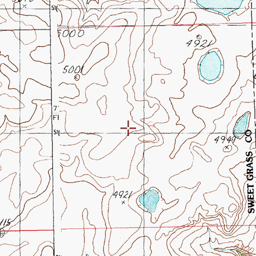 Topographic Map of 04N17E09____01 Well, MT