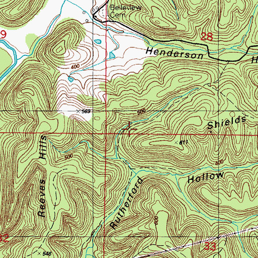 Topographic Map of Burge Mine, AR