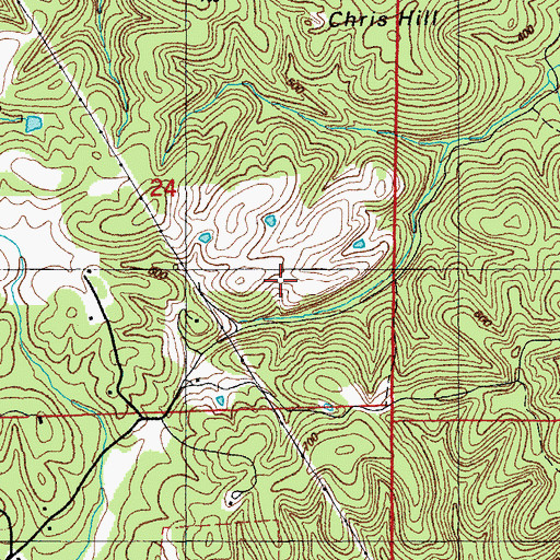 Topographic Map of Button Mine, AR