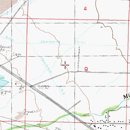 Topographic Map of 04N10W09BD__01 Well, MT