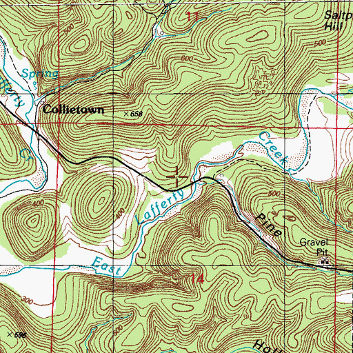 Topographic Map of Button Prospect, AR