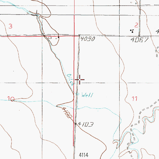 Topographic Map of 04N01E11BCCB01 Well, MT